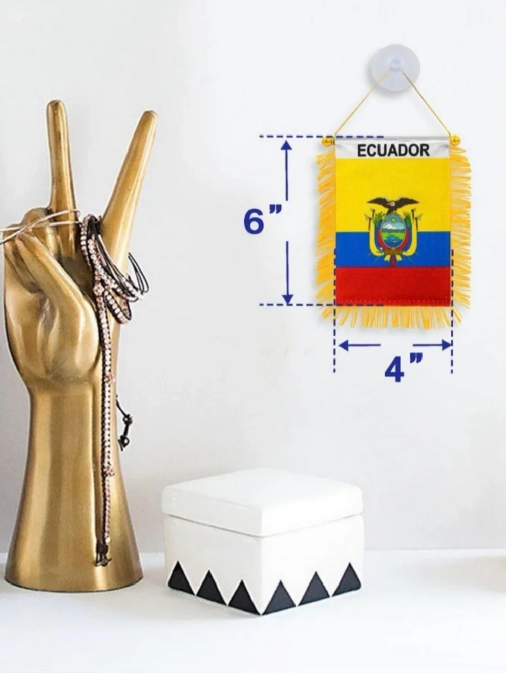 ECUADOR  MINI BANNER FLAG 4 x 6